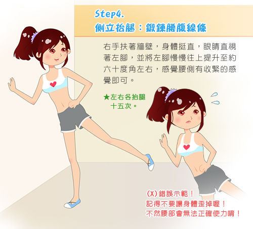 塑身美体减肥瘦身操,五步骤拥有完美曲线 减肥操 第4张-瘦瘦减肥网 塑身美体减肥瘦身操,五步骤拥有完美曲线 减肥操 第4张